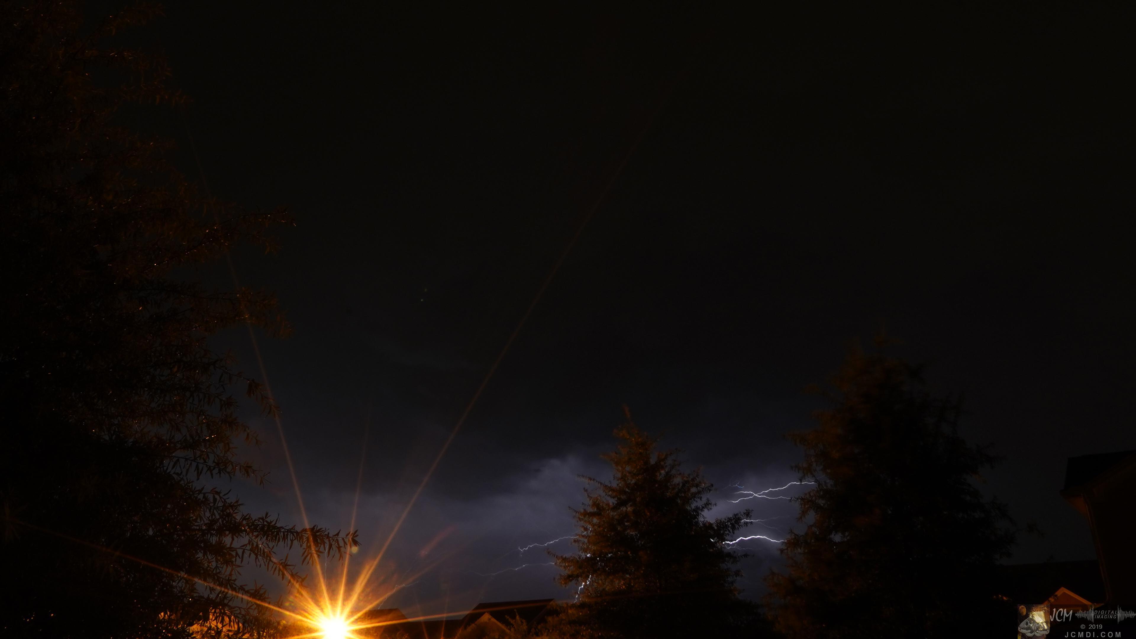 Severe thunderstorm lightning bolt lights up the sky in Tennessee